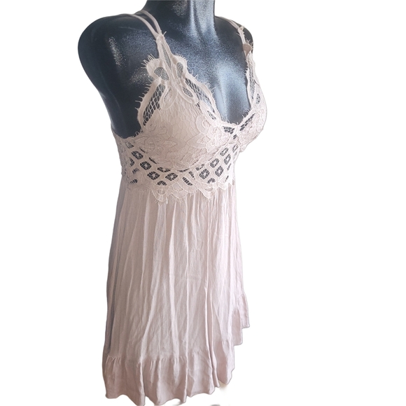 Justify Beige Lace Upper Spaghetti Strap Dress S - Picture 3 of 7